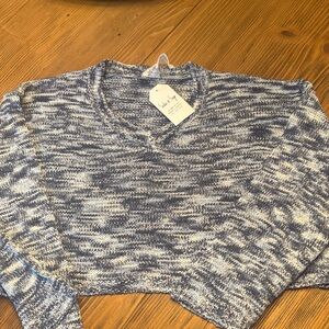 Light weight Blue and White Sweater by Sadie and Sage